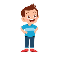 cute kid teen boy show facial expression