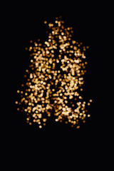 Blurring lights bokeh background of stars christmas tree