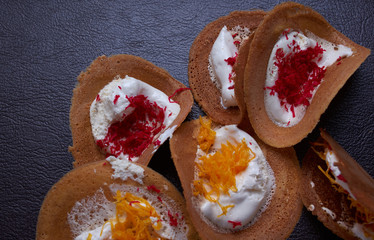Fototapeta premium The colorful Thai Crispy Pancake