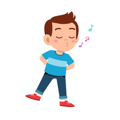 cute kid teen boy show facial expression