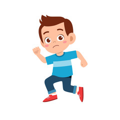 cute kid teen boy show facial expression