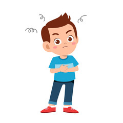 cute kid teen boy show facial expression