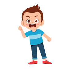 Fototapeta premium cute kid teen boy show facial expression