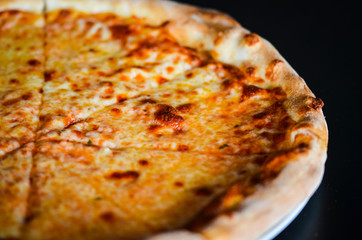 tasty italian pizza with fresh ingredients & vegetables