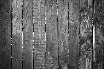 The texture of the old dry rough boards, black and white. Wooden background,