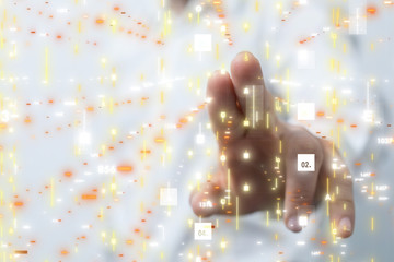 pressing document icon over computer binary code