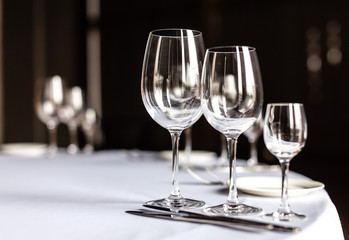 glasses on table