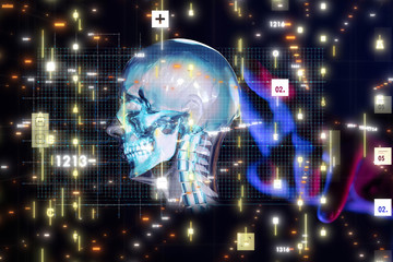 Fototapeta premium medical network connection with modern virtual screen interface