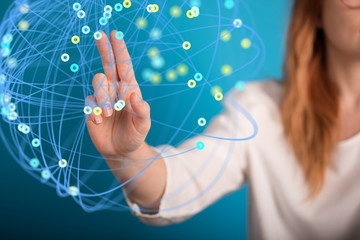 Abstract technology geometric and data