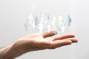 touching global network and data customer connection