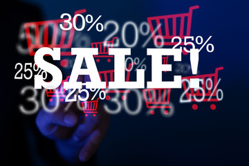 percent shopping digital in hand