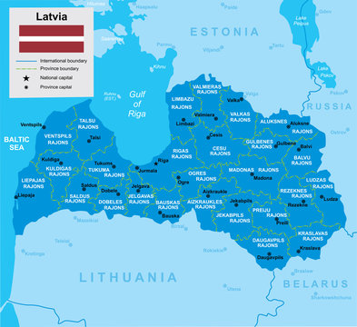 vector map of Latvia