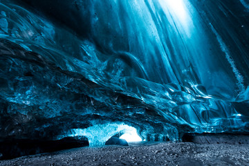 Inside an ice cave in Iceland