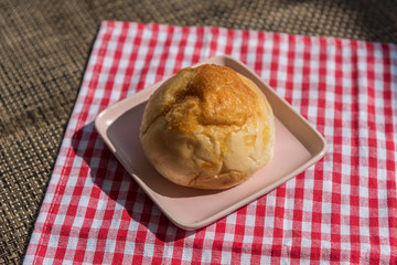 Table bread close-up in a Nordic style sun