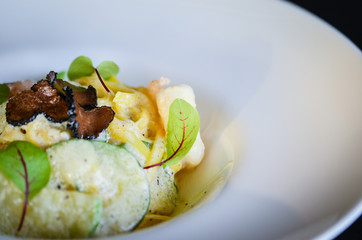tagliatelle with black truffles & baby pumpkin