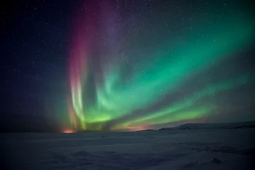 Zelfklevend Fotobehang Noorderlicht aurora borealis © surangaw
