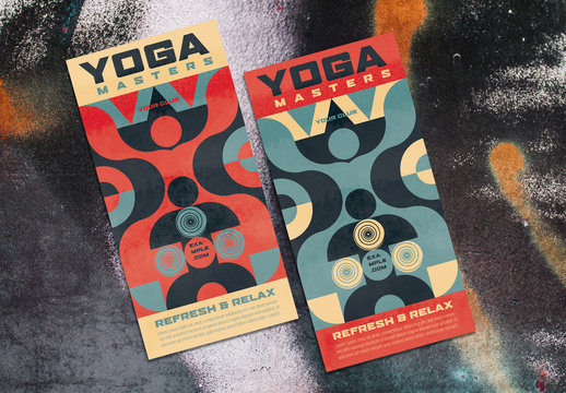 Yoga Event Flyer Layout with Geometric Elements