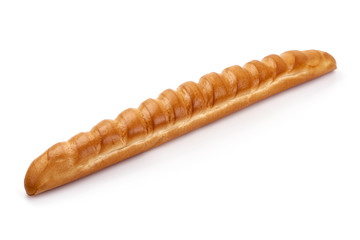 Fresh French Baguette with garlic, isolated on white background