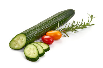 Fresh juicy Cucumber, isolated on white background