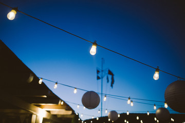 string lights at a wedding