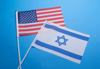 Flags of Israel and the USA show the relationship between the two countries .