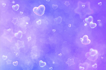Liebe, Träume und Wünsche in pastell lila