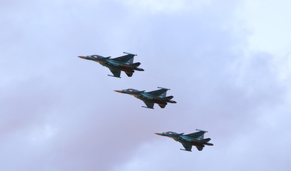 Aviation equipment during training parade