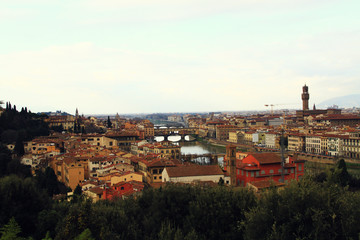 Fototapeta na wymiar Famous view of Florence from Piazzale Michelangelo