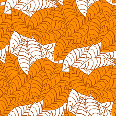 Fototapeta na wymiar seamless autumn leaf pattern and background vector illustration