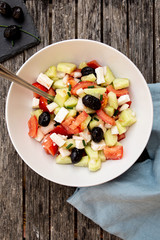 greek salad on a summer table