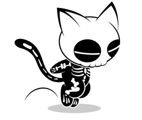 Cat action illustration on a white background. Animal action vector.