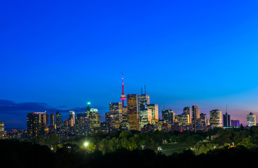 Toronto city view from Riverdale Avenue. Ontario, Canada