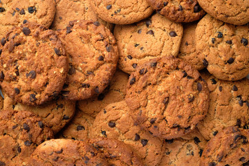 American cookies. Biscuits texture. Chocolate and biscuit snacks.