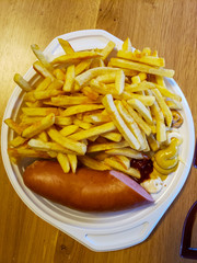 french fries with ketchup in Germany
