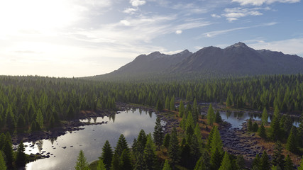 Forest lake (render)