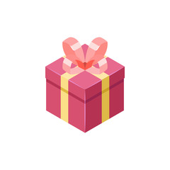 Isometric square gift box. Vector illustration.