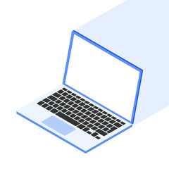 Isometric laptop isolated on a white. Vector illustration.