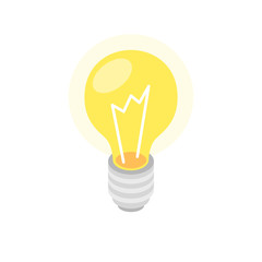 Light bulb isometric icon. Idea concept. Vector illustration.