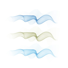 set of abstract color wave smoke transparent blue pink green wavy design purple