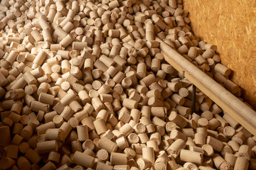 Pellets from pressed sawdust, solid fuel, non-waste technology. Handicraft production. Saving natural resources.