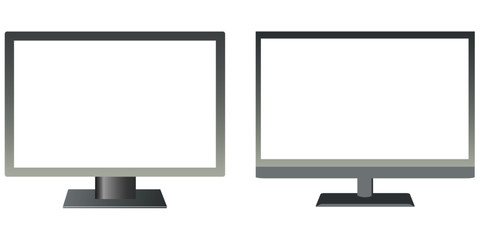 Set two computer monitors vector
