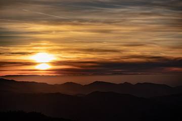 sunset in the mountains