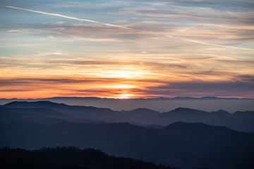 sunset in mountains