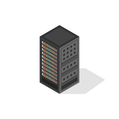 Isometric server equipment. Vector illustration.