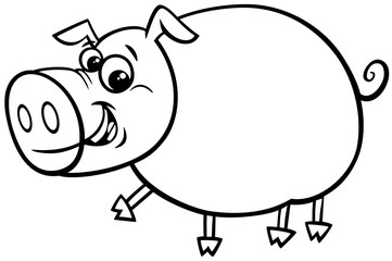 funny comic pig cartoon character color book