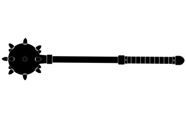 3d illustration of medieval viking mace isolated