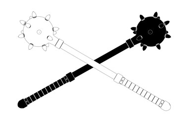 3d illustration of medieval viking mace isolated