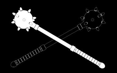 3d illustration of medieval viking mace isolated