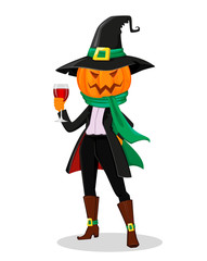 Jack O' Lantern with pumpkin instead of head