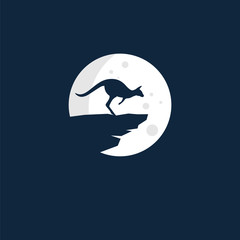 Kangaroo Moon illustration logo design